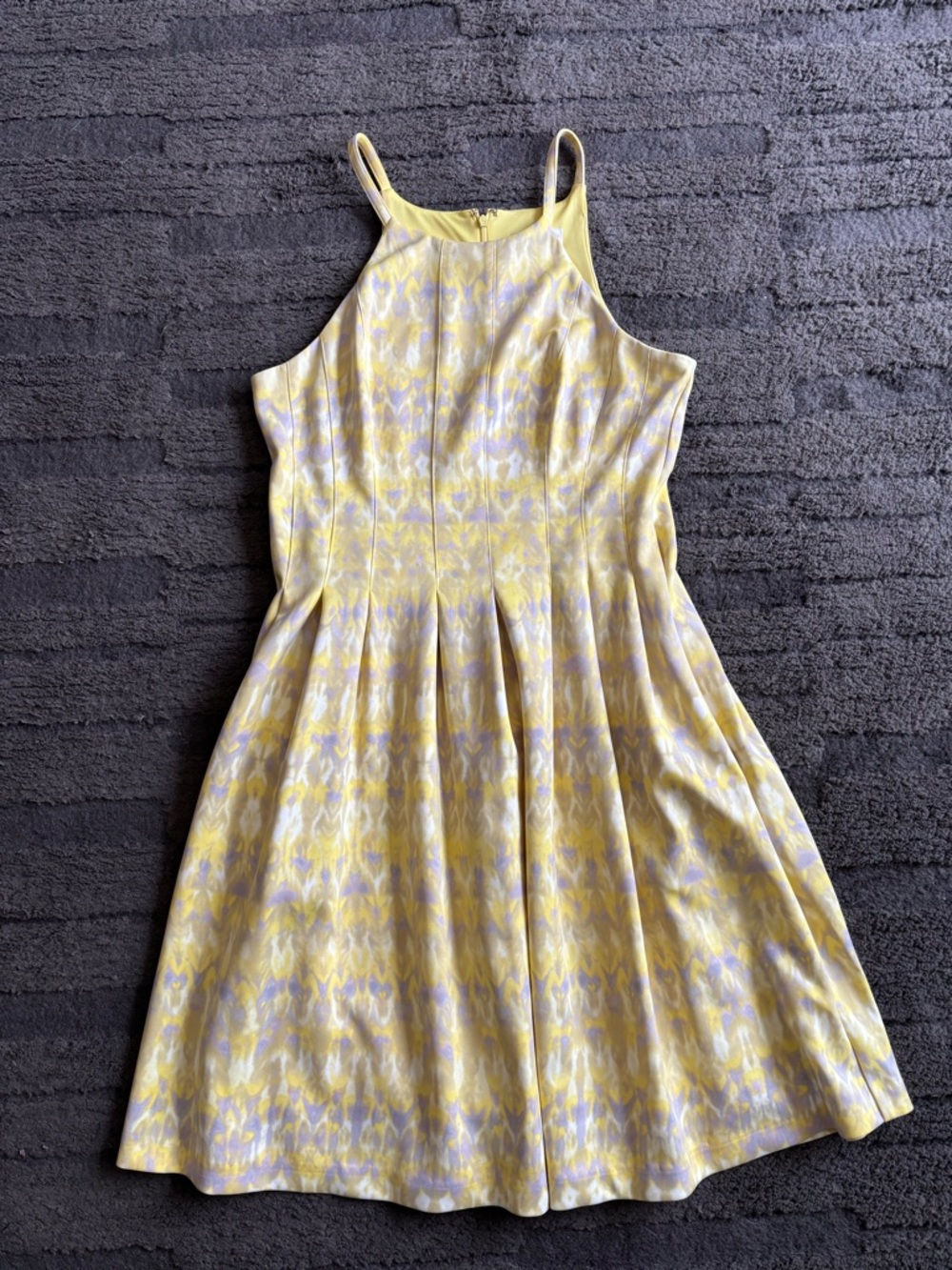 Calvin Klein Yellow and Lavender Watercolor Dress